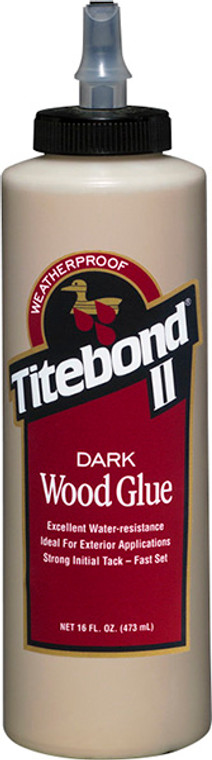 Titebond II, dark wood glue, 16 ounce