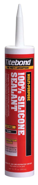 Titebond 100% Silicone Sealant, white, 10.1 ounces