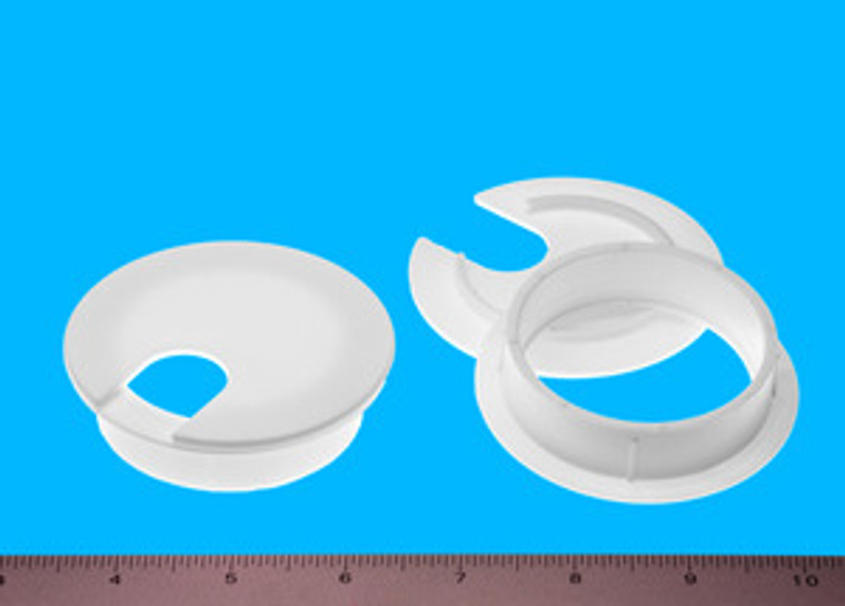 Round Wire Management Grommet White 2-1/2", Bag of 1