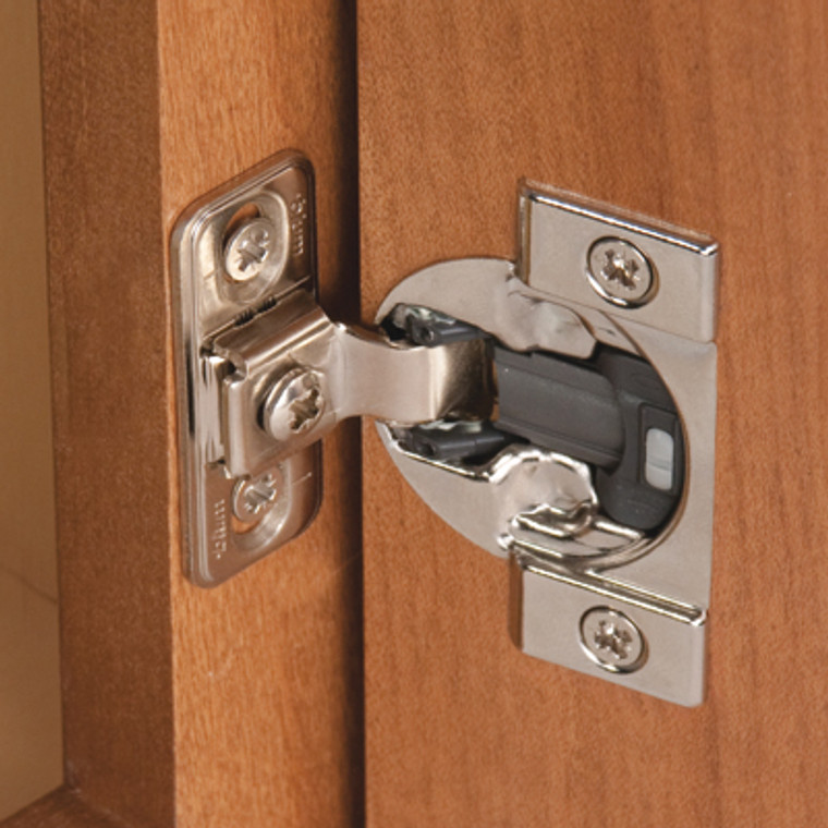 Compact 38B Face Mount Hinges with Built-in Soft Close, Press In,Nickel 1-3/8" + Overlay 38B358BF.22