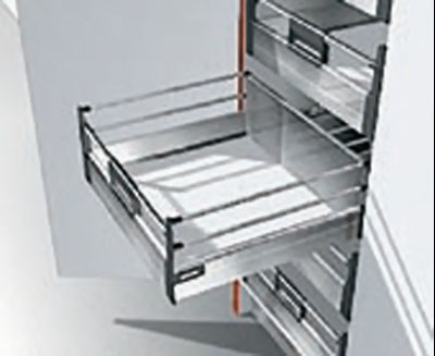 Interior Rollout, D Height, Double Gallery. Choose from 75lb. gray, 110lb gray, 75lb stainless steel and 110lb stainless steel, Stainless Steel 400Mm (15-3/4")