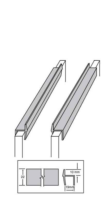 3/4" Hanging File Rail, White 4 Ft