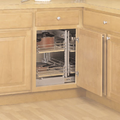 Slide Out Base Blind Corner Unit, Similar To # Febbct L 15 Tall Base Left Unit Frosted Nickel