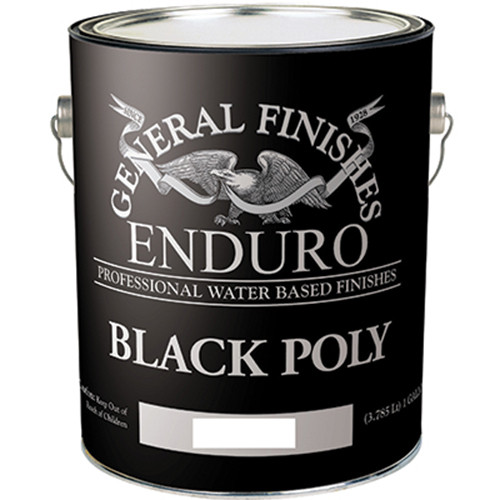 Water Based Pigmented Poly, Black Poly Satin 1 Gallon