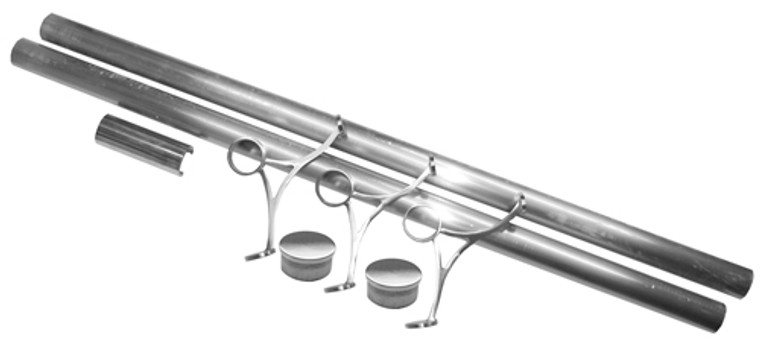 Lavi 8 foot Bar Rail Kit, Satin Stainless