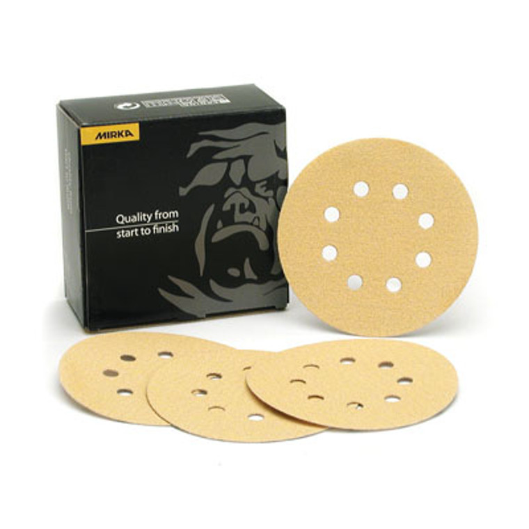 Pro-Pack 10pcs, 5" w/8 Hole Grip Disc, Gold 100 5" X 8H