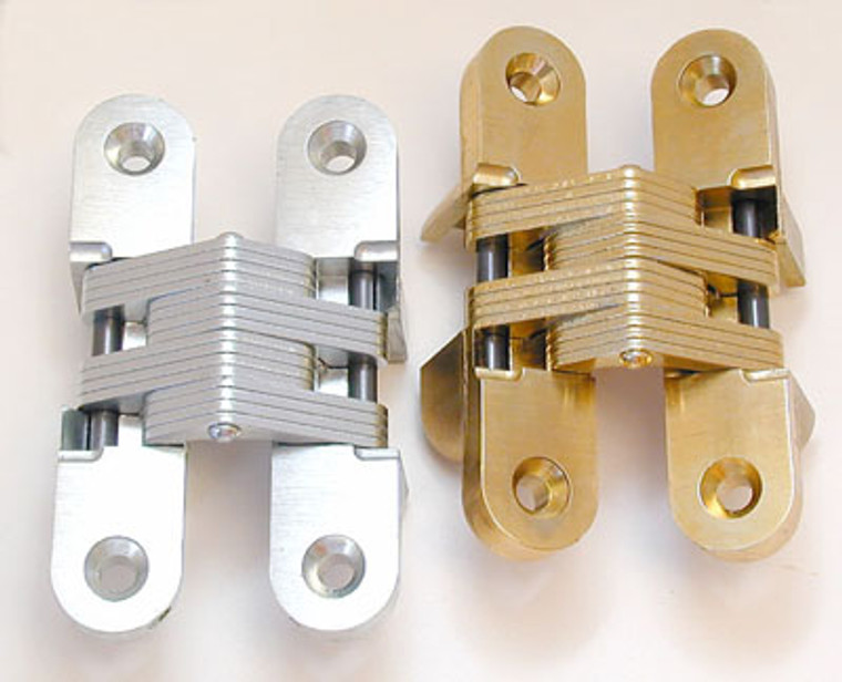 Soss Invisible Hinges, Heavy Duty, Similar To # Ss216 4 Satin Brass 1" X 23/32" X 4-5/8"