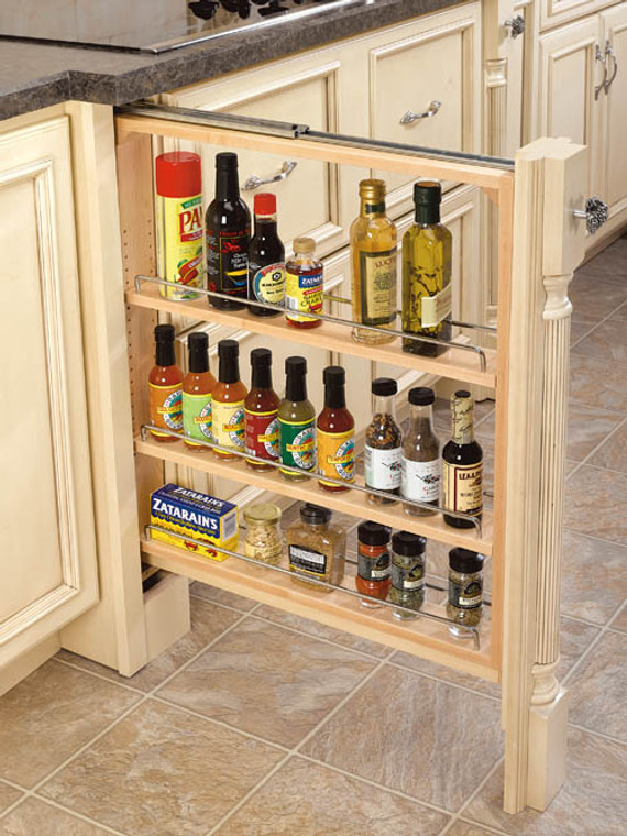 Filler Pullout Organizer with Wood Adjustable Shelves Sink & Base Accessories