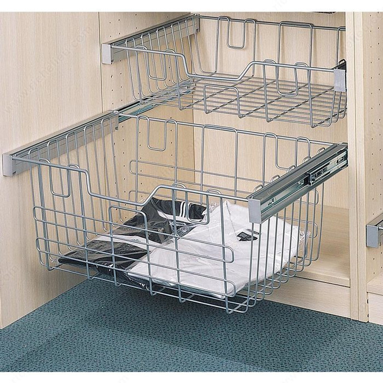 Retractable Basket, Width 18 in, Width 18 in, Height 5 5/8 in