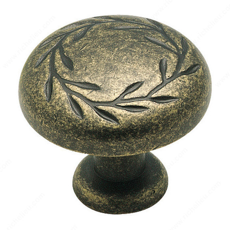 Eclectic Zinc Knob - 1581, Finish Weathered Brass PRO-PACK 2