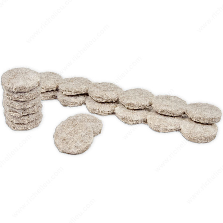 FELTAC Heavy-Duty Self-Adhesive Round Felt Pads, The original and best in floor protection., Diameter 19 mm, Finish Beige PRO-PACK 5