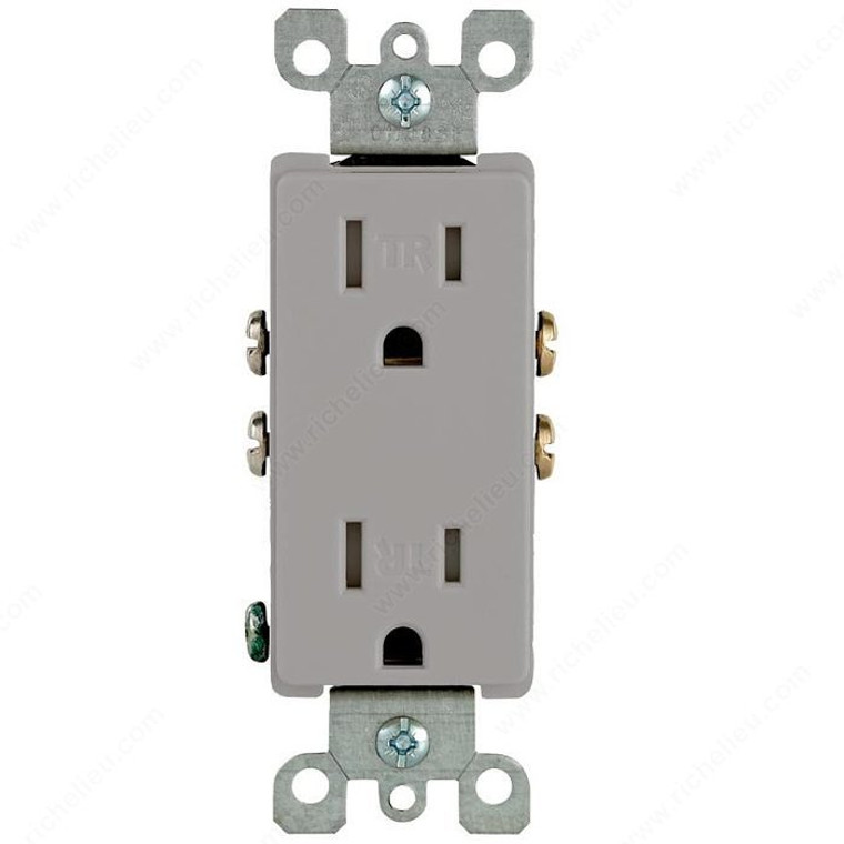 Decora Tamper-Resistant Receptacles, Finish Grey PRO-PACK 2