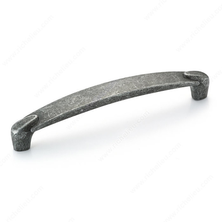 Transitional Metal Pull - 2514, Center to Center 128 mm, Length - Overall Dimensions 141 mm, Screw/Nail 8/32 (Not Included)