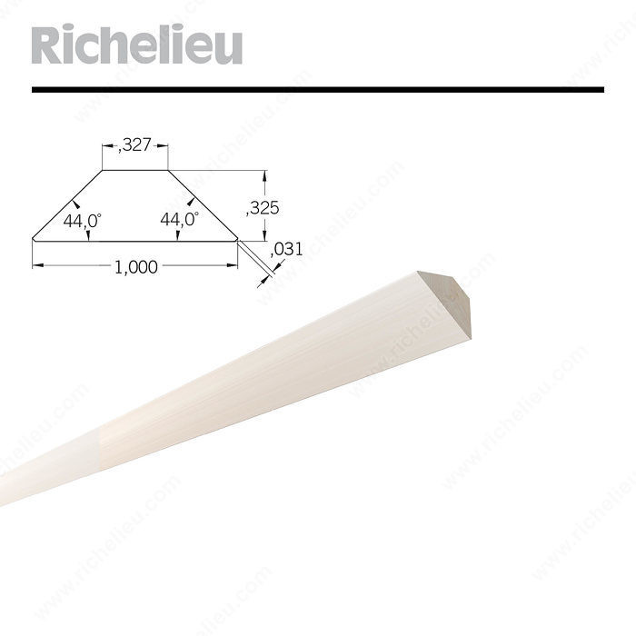 44G Angle Woodworkers Solution, Back clearance makes passing and concealing wiring super easy, Height 0.325 in, Width 1 in