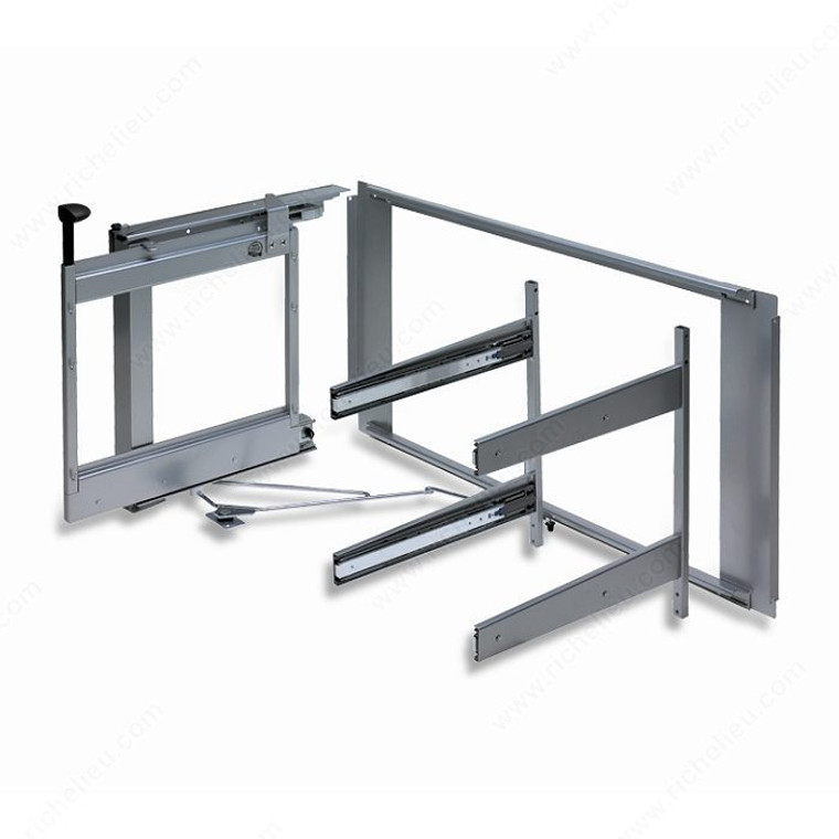Frame for Magic Corner II System, For hinged- door cabinet applications., Width 962 to 1 171 mm, Opening Left
