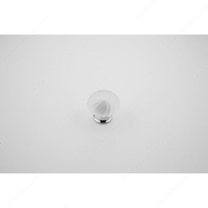 Cabinet Knob 337, Finish Chrome / Frosted, Diameter - Overall Dimensions 1 1/8 in, Projection - Overall Dimensions 1 in