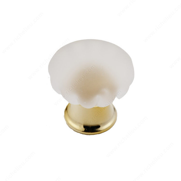 Cabinet Knob 342, Finish Frosted / Polished Brass