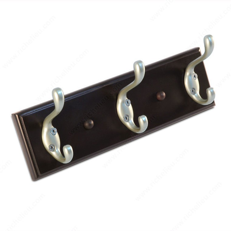 Utility Hook Rack - 2182, Board Finish Espresso, Finish Pewter / Espresso