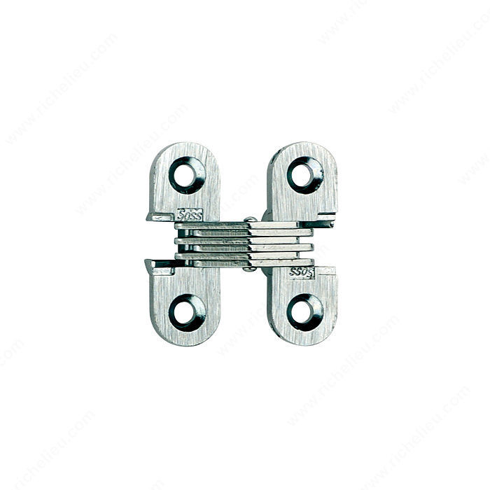 Concealed Steel Hinge - Model #103, The hinge is invisible when closed., Finish Satin Chrome