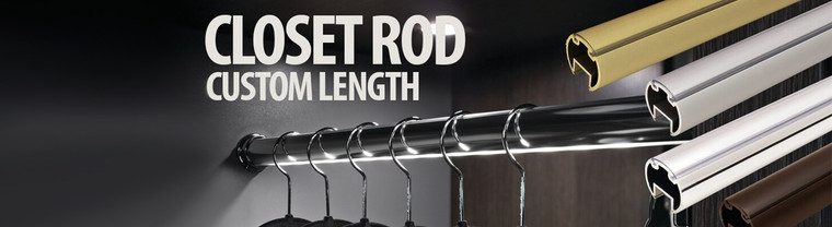 "Perfecta" LED Lighted Closet Rod, Complete set of Aluminum Chrome Plated Rod Length 48in, Battery Operated with Flanges and Light