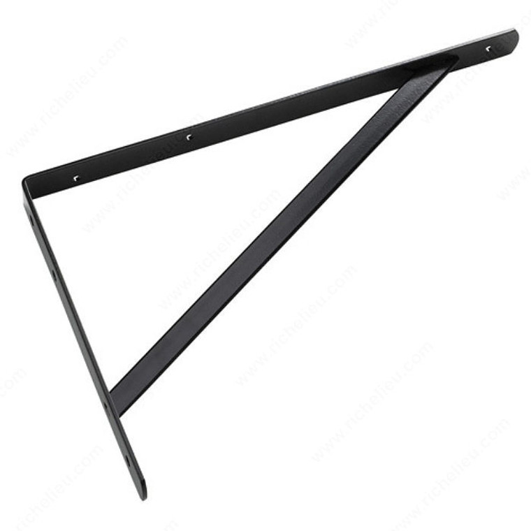 Heavy-Duty Shelf Bracket, Projection - Overall Dimensions 15 3/4 in, Height - Overall Dimensions 10 5/8 in, Color/Finish Black