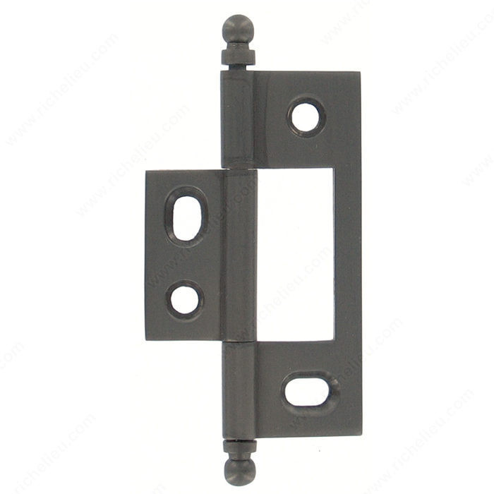 Solid Brass Colonial Hinge - Non-Mortise, Finish Brass, Style Minaret Tip