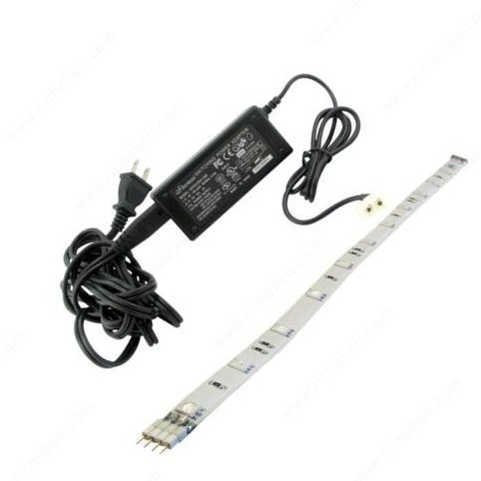 LED Flexible Tape Light, Flexible, Light Color Warm White, Kelvin Color Temperature 2,850 ?K - 3,800 ?K, Kit Complete Kit, Maximum Length 18' Max