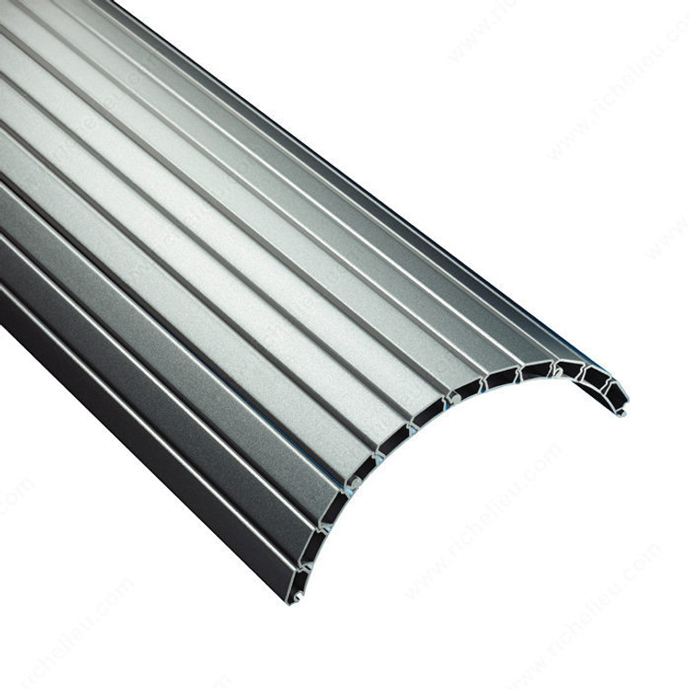 48"Long 98"Wide Polypropylene Tambour Slats - Aluminum Finish, 45mmx2500mmx8mm  1-3/4"Wx98"Lx3/8"Thick