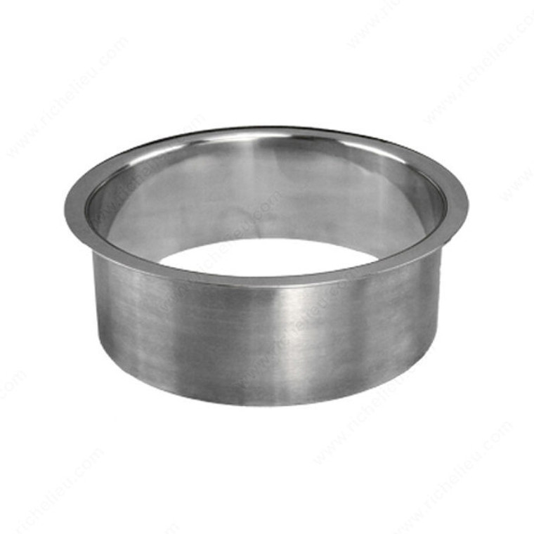 Stainless Steel Trash Grommets, Bore Hole - Diameter 4 in, Diameter - Overall Dimensions 4 3/4 in, Recessed Depth 2 in