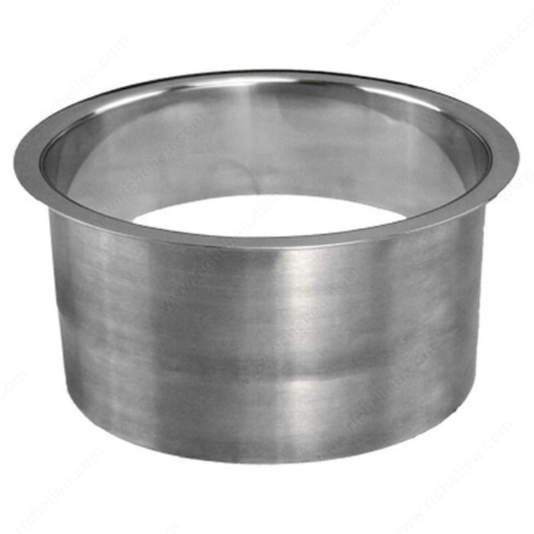 Stainless Steel Trash Grommets, Bore Hole - Diameter 6 in, Diameter - Overall Dimensions 6 3/4 in, Recessed Depth 4 in