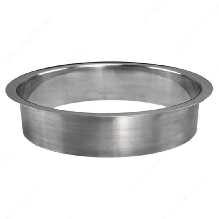 Stainless Steel Trash Grommets, Bore Hole - Diameter 8 in, Diameter - Overall Dimensions 8 3/4 in, Recessed Depth 2 in