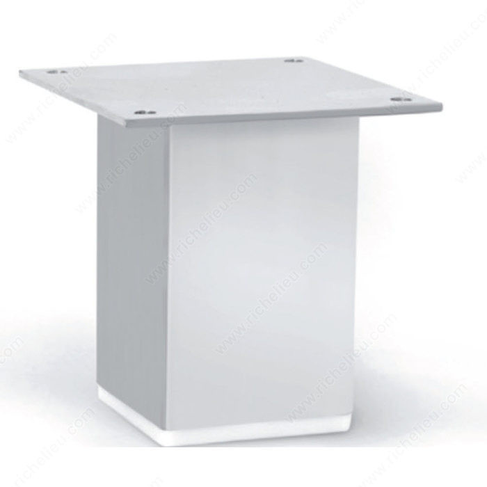 Aluminum Square Leg, Overall height: 100 mm (4"),