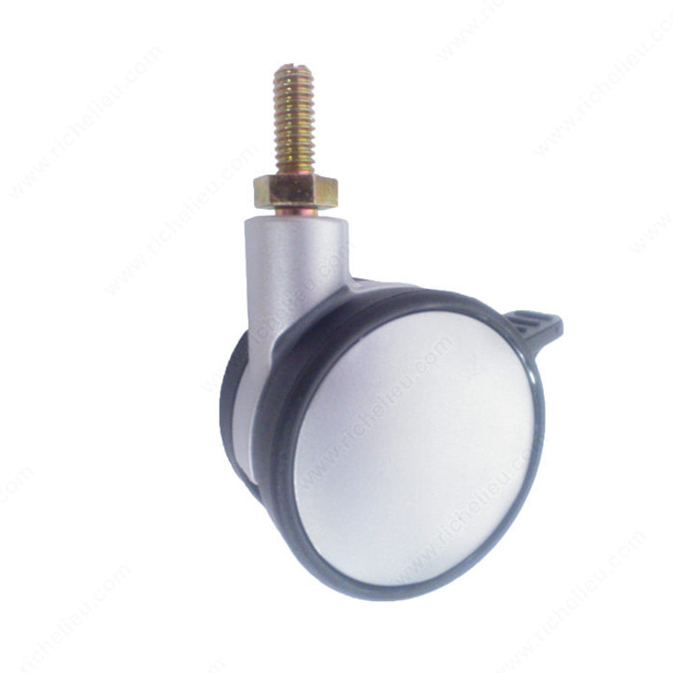 Contemporary Twin Wheel Casters - Threaded Stem,Load Capacity Per Caster Max. 60 kg, Wheel Diameter 60 mm, Total Height 79 mm, Tread Width 45.5 mm