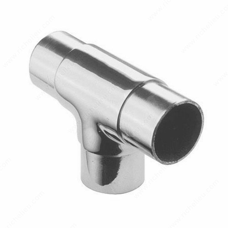 Three-Way T-Shaped Right Angle Connector for Handrail, T- shaped right angle (90? x 180?) connector, Material Stainless Steel 304, Finish Stainless Steel
