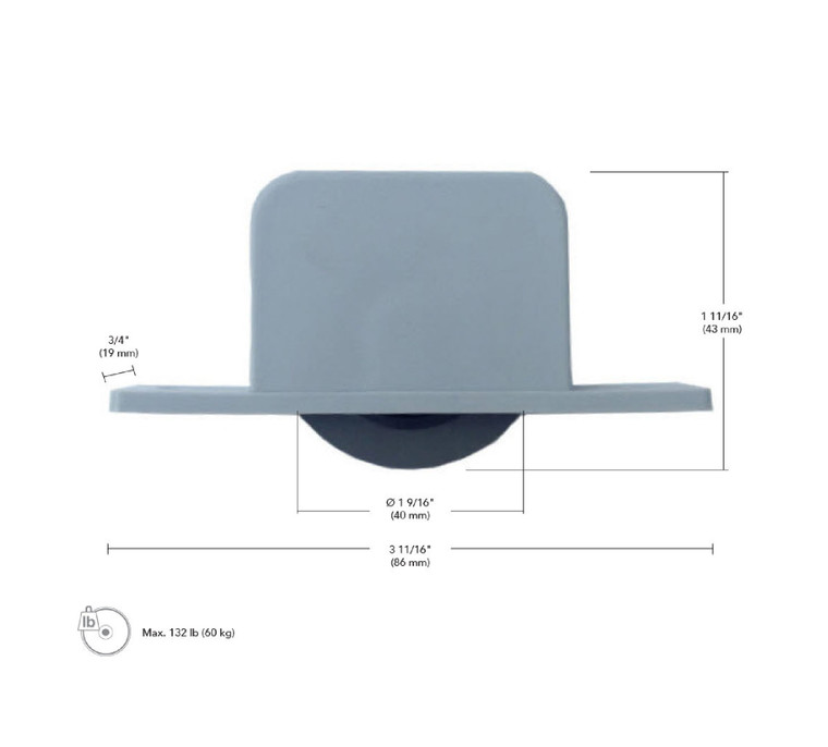 HIDE Panel Caster - 80964, Unidirectional caster for minimum panel