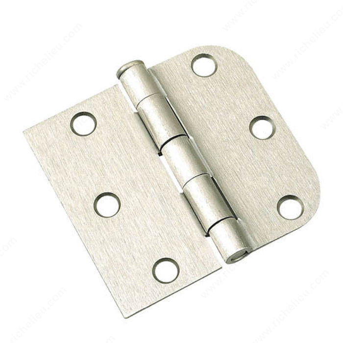 3 Full Mortise Combination Corner, Square, and 5/8 Radius, Color/Finish Brushed Nickel, Screw/Nail #9 x 3/4" flat head Phillips (included) / #9 x 1/2" flat head Phillips (included)