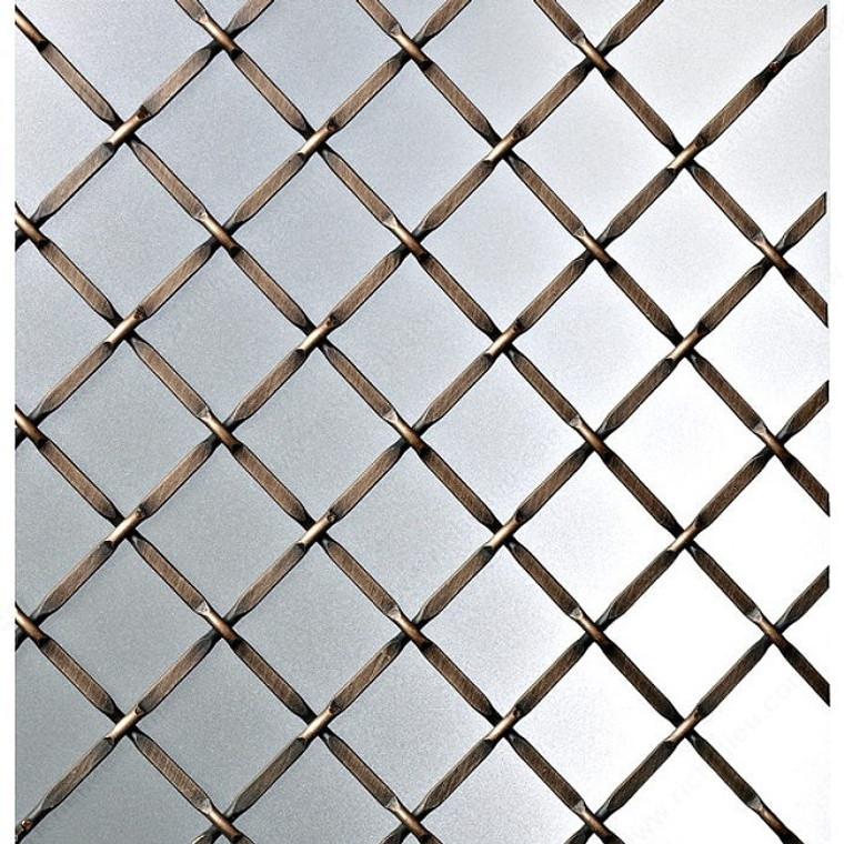 Decorative Wire Mesh, Finish Brushed Oil-Rubbed Bronze, Width - Overall Dimensions 36 in, Projection - Overall Dimensions 48 in