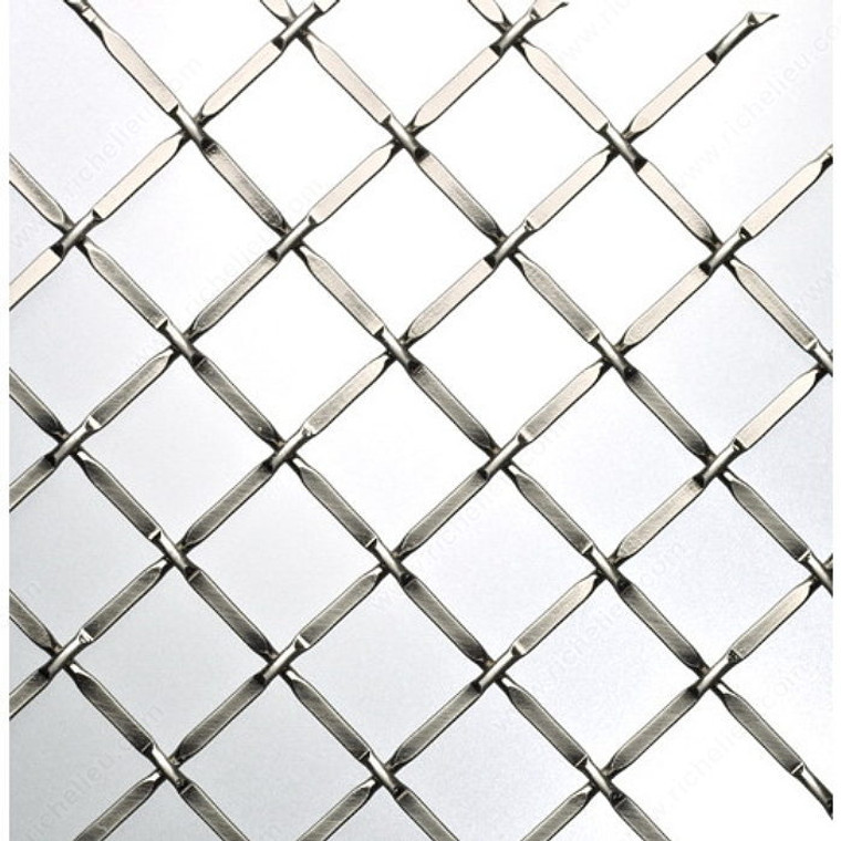 Decorative Wire Mesh, Finish Brushed Nickel, Width - Overall Dimensions 48 in, Projection - Overall Dimensions 72 in