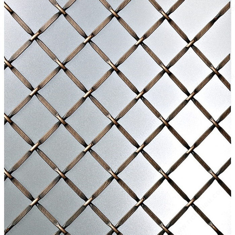 Decorative Wire Mesh, Finish Brushed Oil-Rubbed Bronze, Width - Overall Dimensions 48 in, Projection - Overall Dimensions 72 in