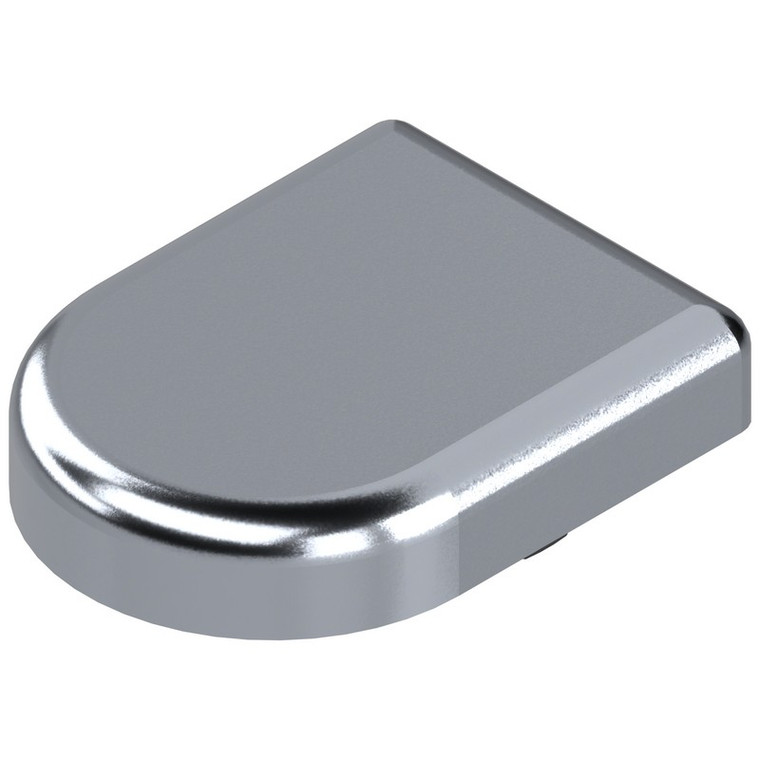 D-Shape Cover Cap for Glass Door, Finish Chrome, One 84.4120