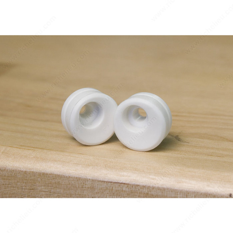 Door Stop Plastic Bumper, Finish White PRO-PACK 5