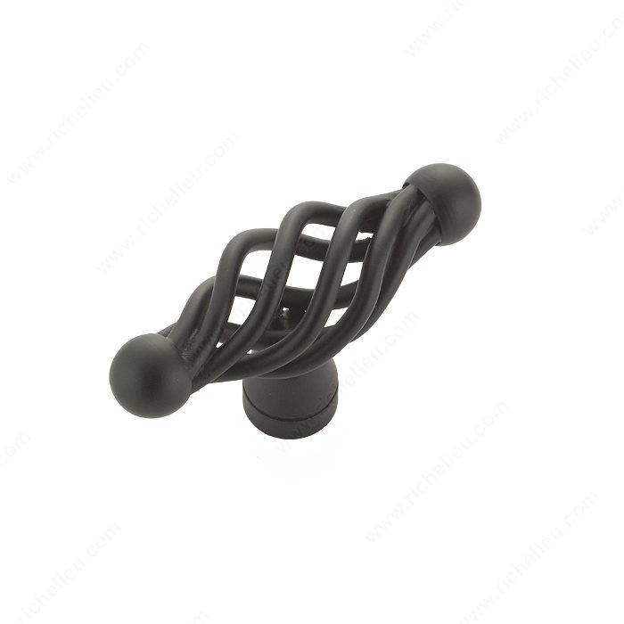 Traditional Metal Knob - 1056, Finish Matte Black, Length - Overall Dimensions 55 mm, Projection - Overall Dimensions 20 mm PRO-PACK 3