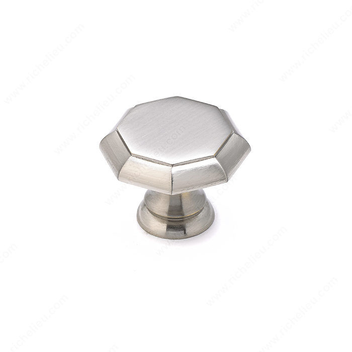 Transitional Brass Knob - 146, Finish Brushed Nickel