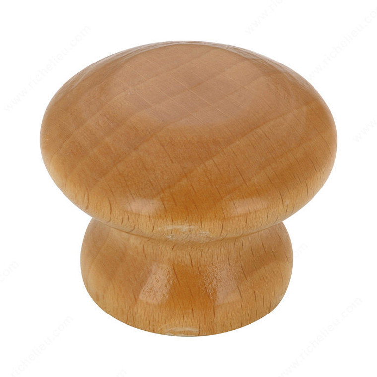 Eclectic Maple Wood Knob - 178, Finish Maple, Natural Finish, Screw/Nail 8/32 (Included) PRO-PACK 3