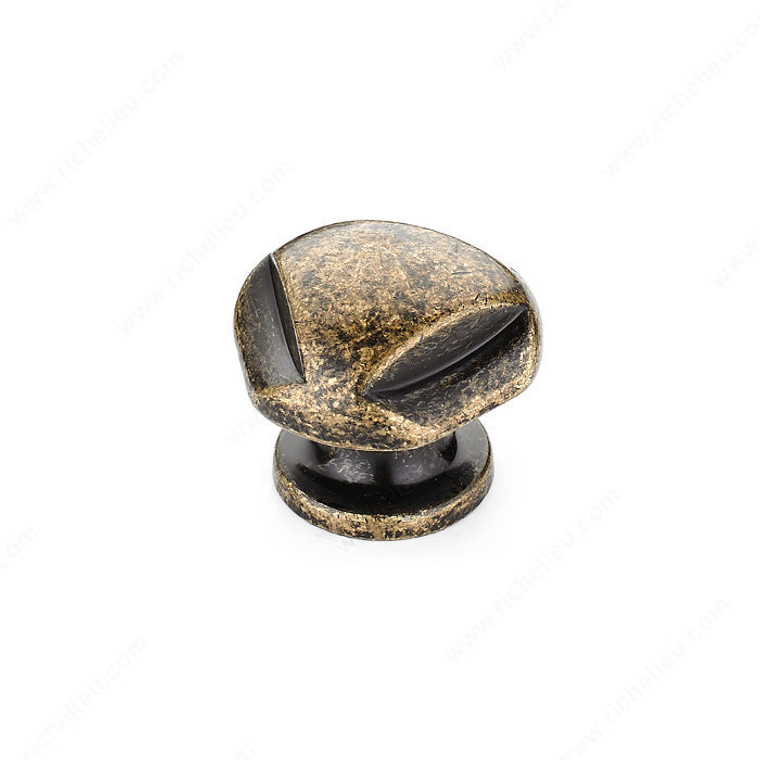Traditional Metal Knob - 2391, Finish Burnished Brass, Diameter - Overall Dimensions 28 mm, Projection - Overall Dimensions 24 mm PRO-PACK 3