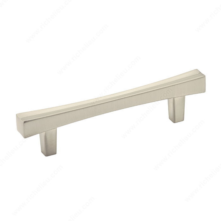 Transitional Metal Pull - 7227, Center to Center 96 mm, Finish Brushed Nickel, Length - Overall Dimensions 136 mm