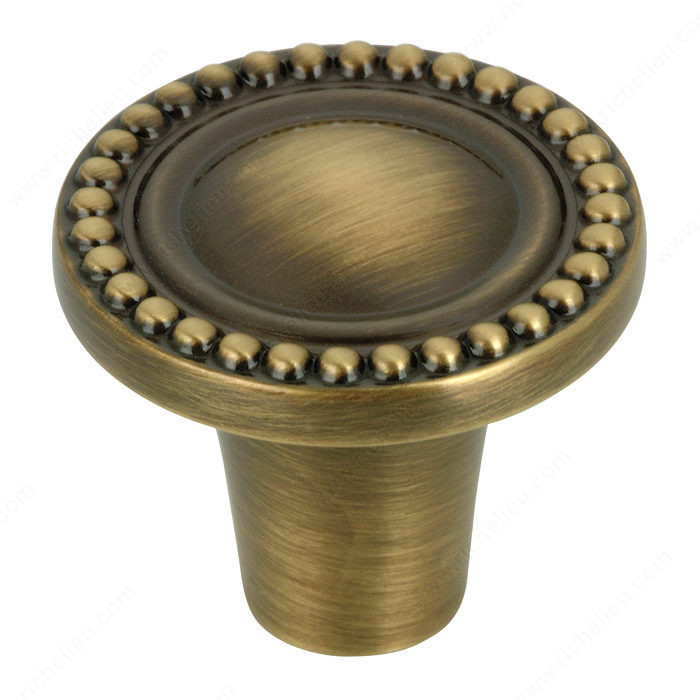 Traditional Brass Knob - 7432, Finish Antique English