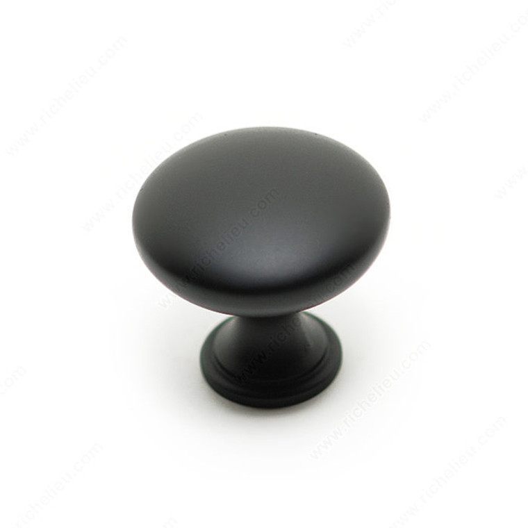 Contemporary Metal Knob - 9041, Finish Matte Black, Screw/Nail 8/32 (Included) PRO-PACK 5