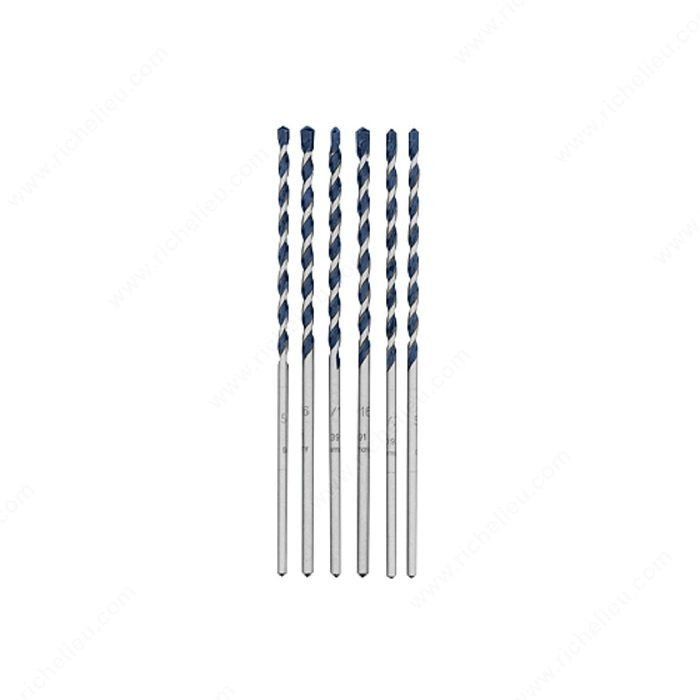 Hammer Drill Bits Tapcon Set (6/Card),