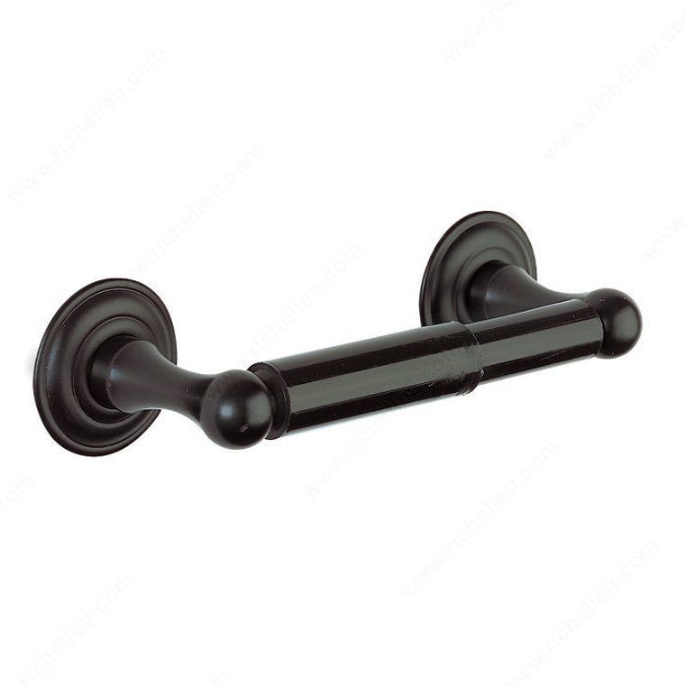 Bath Tissue Holder - Champagne Series, Finish Satin Black, Center to Center 6 3/8 in